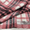 红白顺毛格子大衣面料高密度细腻中厚秋冬服装搭配设计师手工布料