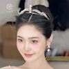 韩式新娘头饰珍珠水钻简约精致小发饰造型婚纱礼服结婚配品