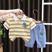 童装男童夏季2023套装宝宝夏装0一1-2-3岁婴儿衣服小童洋气潮