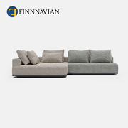 芬纳维亚 意式轻奢大平层沙发现代简约泡芙沙发 极简真皮沙发组合
