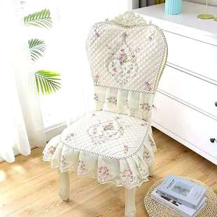 欧式椅子套罩餐桌布加厚四季通用凳子棉麻坐垫，家用靠背罩椅套椅垫