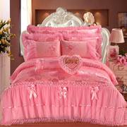 床上结婚床罩纯棉四六八件套全棉公主婚礼用品床裙款