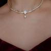 「海伦凯勒」法式赫本风复古闪耀小众婚礼宴会镶钻珍珠项链锁骨链