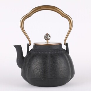 煮茶铁壶金瓜六福玉玲珑铜，把铜盖日本南部铸铁壶，生铁壶氧化膜内壁