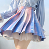 桃两枝樱空少女jk裙春季全套大码短裙百褶裙甜妹制服套装蓝色