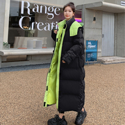 2-300斤胖mm大码女装中长款棉服，女黑色冬季韩版加厚保暖棉衣外套