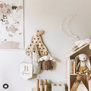 创意简约家居壁饰北欧风实木，木质梨形洞洞板玄关儿童房收纳板