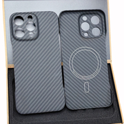 适用iphone15苹果14promax凯夫拉13pro手机壳，半包无边框magsafe磁吸碳纤维，12轻薄防摔保护套支持无线充电硬潮