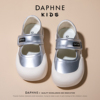 达芙妮女童小皮鞋，2024夏款软底儿童鞋，公主鞋夏季银色鞋子单鞋