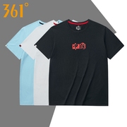 361短袖T恤男春季半袖上衣361度简约logo男士体恤短T