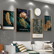 客厅装饰画简约现代晶瓷钟表组合沙发背景墙壁画餐厅水晶镶钻挂画