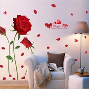 温馨浪漫玫瑰花墙贴纸婚房，卧室墙面床头客厅，背景墙纸自粘装饰贴画