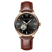 夜光精钢手表时尚功能全自动镂空机械男商务圆形钢带皮带国产腕表