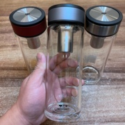 万象单层玻璃茶杯泡茶过滤带盖喝水大容量，玻璃杯高档透明