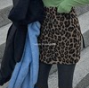 直邮 韩国2023冬季 高腰包臀豹纹毛绒短裙半身裙