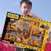 地摊货源儿童惯性回力工程车，玩具挖掘机礼盒套装，男孩消防汽车