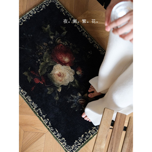 若奈 Rose1878“法兰西玫瑰”法式复古玄关地毯门垫床边毯