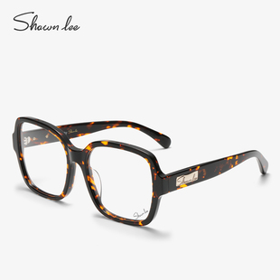 Shawnlee2023方框复古玳瑁眼镜框女豹纹光学板材镜架男显脸小