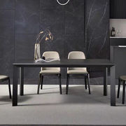 北欧全实木办公桌侘寂风长方形工作台碳化黑色白蜡木餐桌饭桌