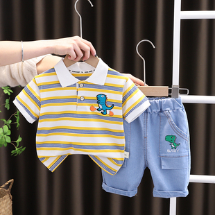1周岁男童夏装套装2宝宝洋气，运动夏季短袖，婴儿衣服小童夏天两件套