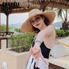 网红草帽女夏季防紫外线，大帽檐渔夫帽，防晒遮阳帽海边度假沙滩帽子