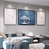 现代简约客厅装饰画高档沙发背景墙，轻奢创意三联画立体浮雕肌理画