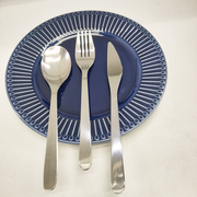 宜家不锈钢纯色北欧风格餐厅商用叉勺子茶匙套装西餐餐具耐用