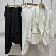 高级感白色时尚套装女欧货时尚职场大女主气质西装女裤两件套