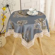 欧式高档餐桌布布艺田园茶几布小圆桌台布长方形碎花蕾丝多用巾厚