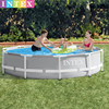 INTEX圆形管架成人戏水池 大型家庭儿童游泳池加厚加高