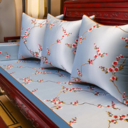 中式红木沙发坐垫刺绣花罗汉床五件套实木家具坐垫四季通用可定制
