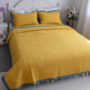 高密度床盖三件套纯棉撞色绗缝榻榻米垫全棉洐缝被不易皱床单床盖