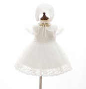 婴儿童装高端礼服公主蓬蓬纱裙，白色女童裙，百日周岁连衣裙四季通用