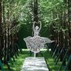 户外不锈钢镂空芭蕾舞人物雕塑铁艺抽象跳舞女孩定制小品景观摆件