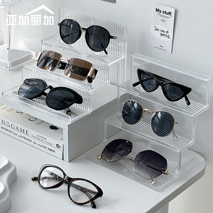 阶梯式眼镜展示架高级感墨镜，近视太阳镜置物架，分层收纳盒陈列架子
