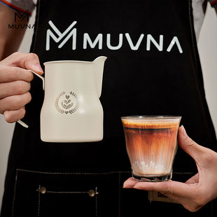 MUVNA意式咖啡打奶杯304不锈钢大肚打奶缸350/450ml拉花杯奶泡杯