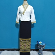 西双版纳傣族服装女上衣长裙，工作服传统傣族裙套装表演日常装
