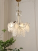 法式华丽复古珍珠玻璃餐厅卧室灯具奶油风高级感轻奢水晶客厅吊灯