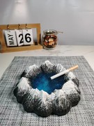 个性时尚家用酒吧民宿网红潮流新中式创意摆件雪山造型烟灰缸
