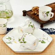 定制骨瓷茶具套装家用简约客厅茶壶套装，功夫茶具花茶茶杯中式陶瓷