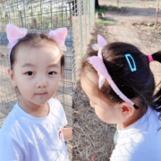 儿童猫耳朵发箍可爱珍珠蝴蝶结，头饰少女宝宝，碎发公主粉色表演拍照