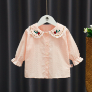 1-2-3岁女童长袖衬衣女宝宝春秋娃娃衫婴儿秋装新潮上衣儿童衬衫0