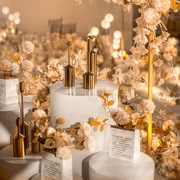 欧式铁艺摆件金色蜡烛台六件套婚礼现场布置商场橱窗家居装饰品