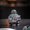 创意哥窑大象茶宠摆件吉象，一对招财吉祥物，茶桌博古架装饰可养茶玩