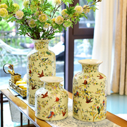 陶瓷花瓶摆件客厅，插花美式欧式餐桌复古创意，装饰新中式花器高级感
