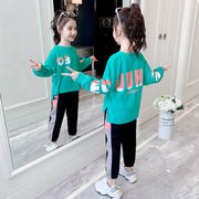 童装女童秋装套装2022韩版网红儿童运动洋气时髦春秋季两件套