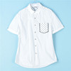 96男士纯棉短袖衬衫l73347波点单口袋(单口袋)拼接修身款夏季青年休闲衬衣