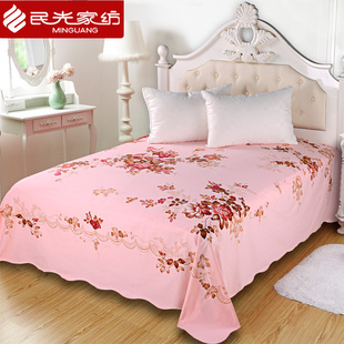 民光床单单件1.8米床全棉磨毛中式传统老式床单粗布床单