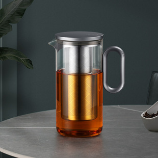 尚明玻璃茶壶家用过滤泡茶壶磁吸盖胆大容量水壶简约单壶茶具套装