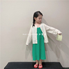 木西童品2023夏韩国版女童蕾丝刺绣小开衫女宝宝森系长袖防晒衣